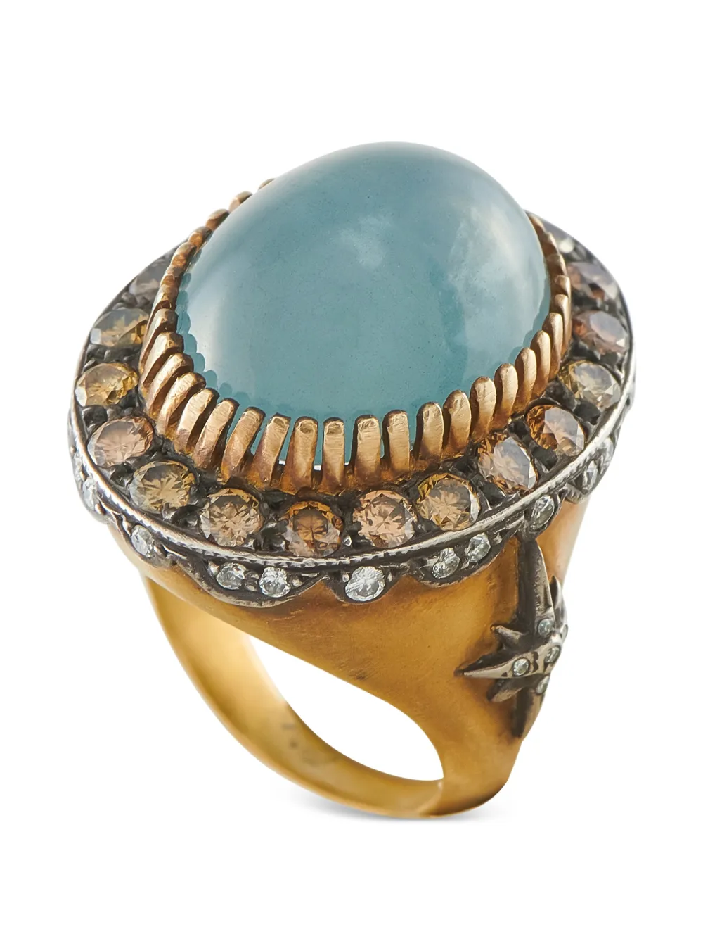 Sara Weinstock cat's eye and diamond ring - Oro