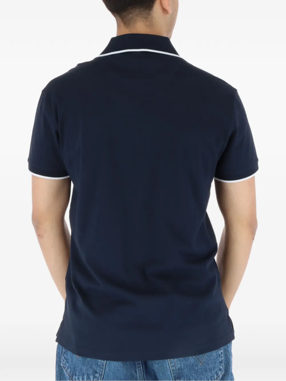 North Sails logo-patch tipped polo shirt Blauw