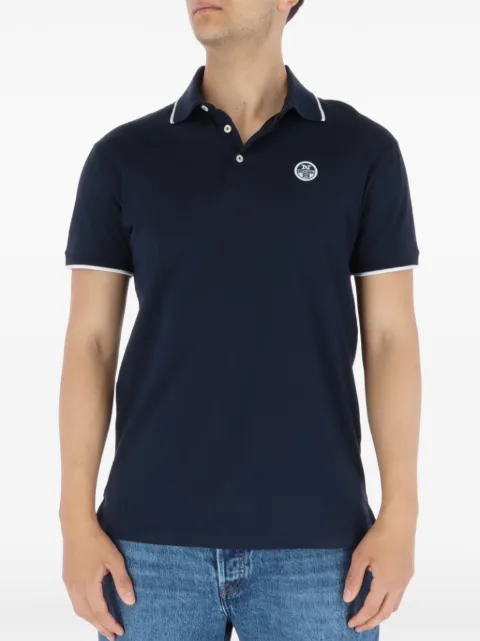 North Sails logo-patch tipped polo shirt