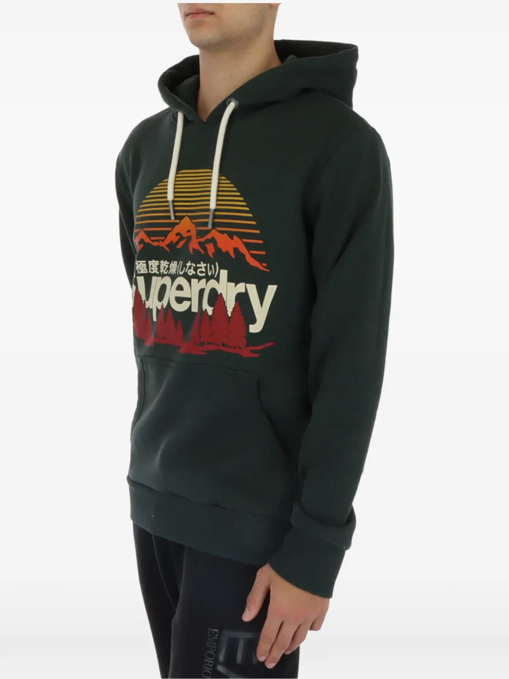 Superdry graphic-print hoodie Groen