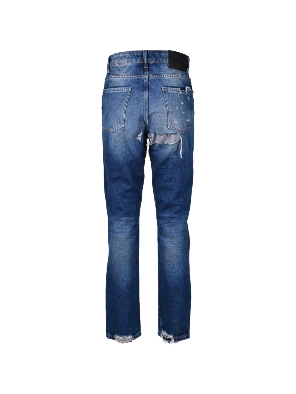 John Richmond distressed ripped-effect jeans Blauw