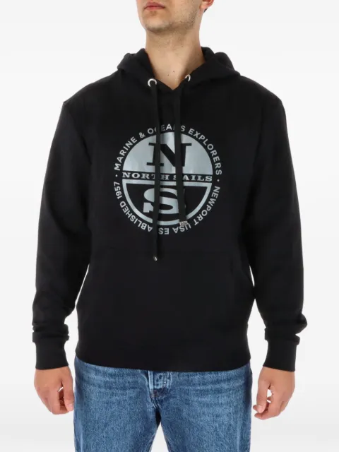 North Sails logo-print drawstring hoodie