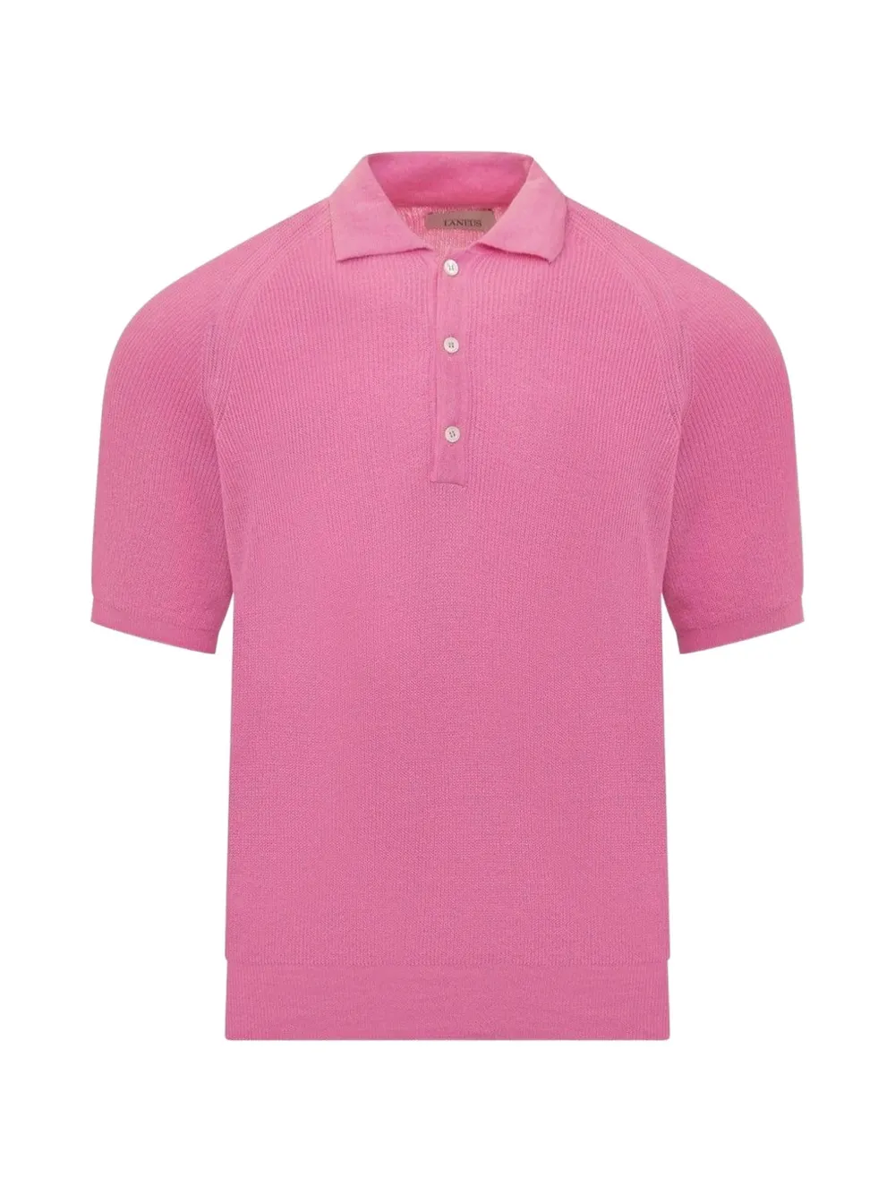 Laneus raglan-sleeve ribbed polo shirt Roze