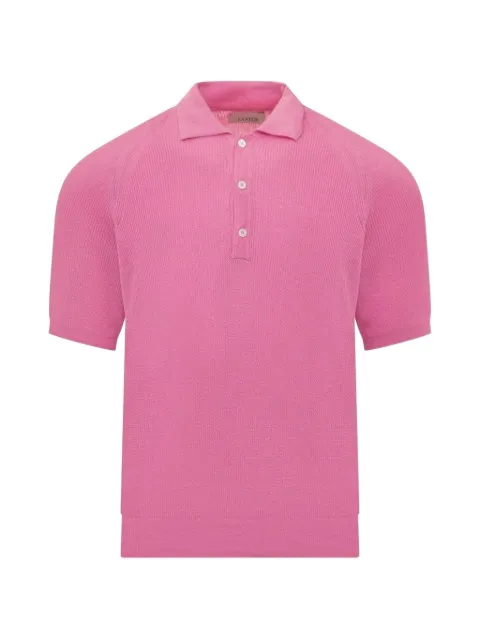 Laneus raglan-sleeve ribbed polo shirt