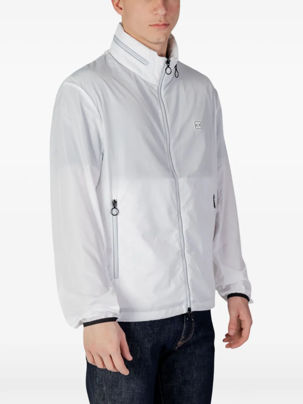 Armani Exchange packable zip-up jacket Wit