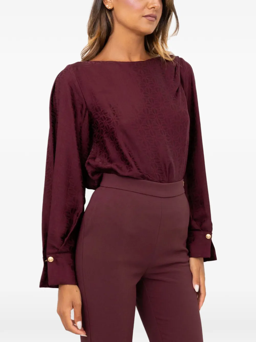 Elisabetta Franchi logo-pendant backless bodysuit Rood