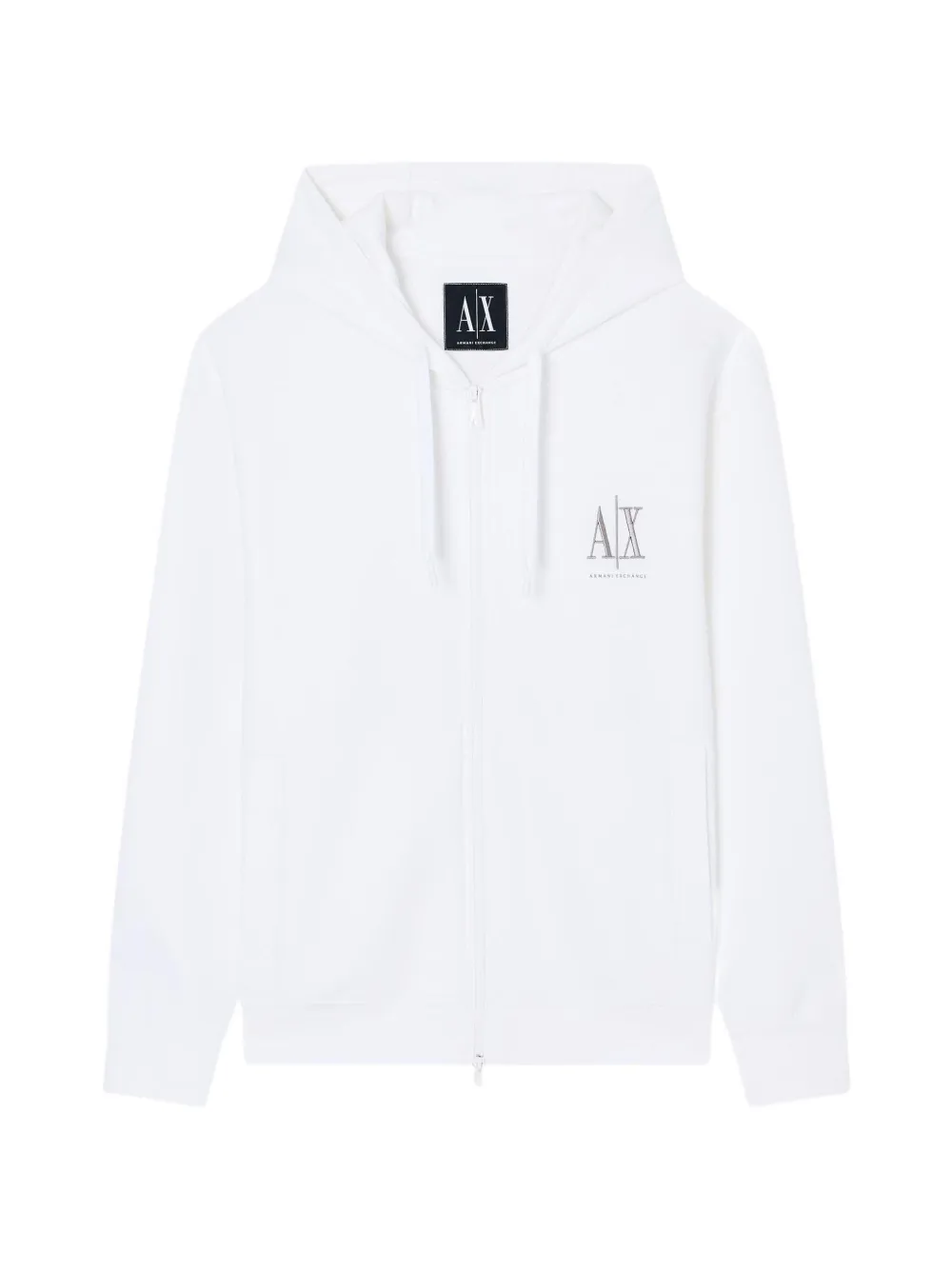 Armani Exchange logo-print zip-up hoodie - Weiß