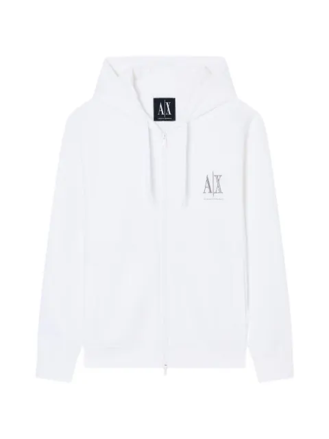 Armani Exchange logo-print zip-up hoodie