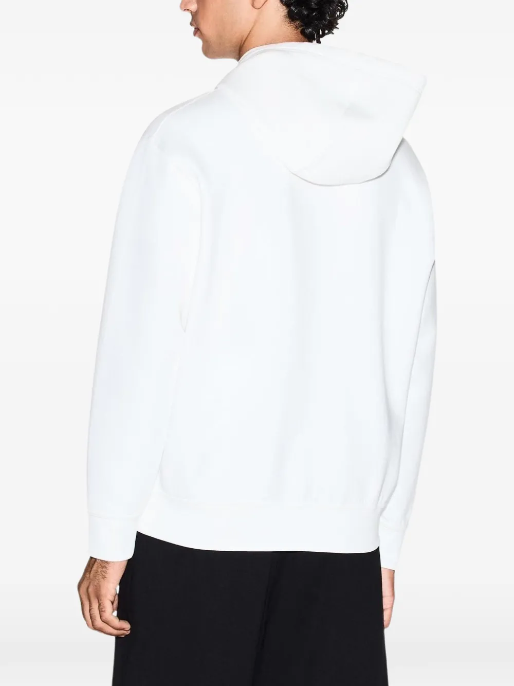 Armani Exchange logo-print zip-up hoodie Wit