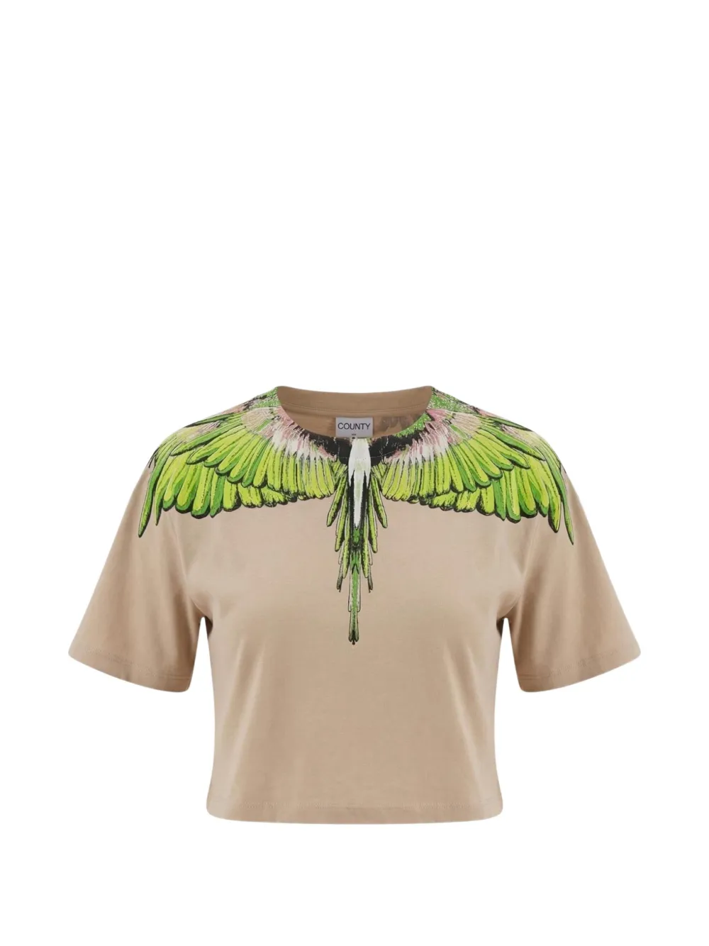 COUNTY OF MILAN Wings cropped T-shirt Beige