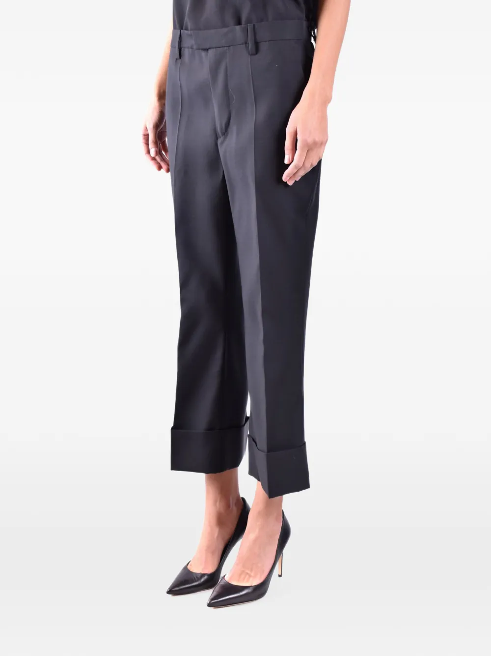 DSQUARED2 cropped cuffed-hem trousers Zwart