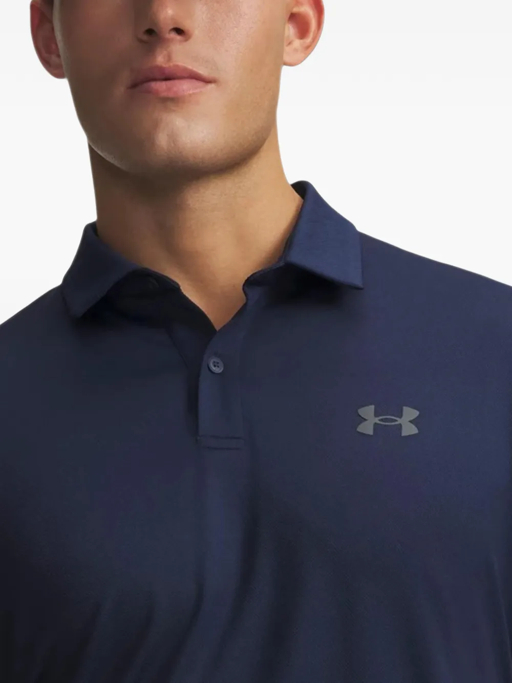 Under Armour logo-print short-sleeve polo shirt Blauw