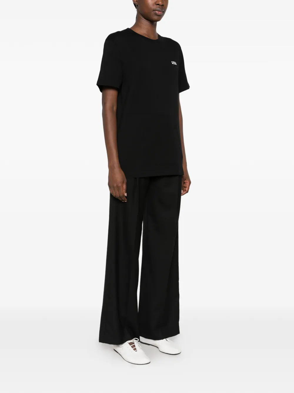 LOEWE Anagram-embroidered T-shirt Zwart