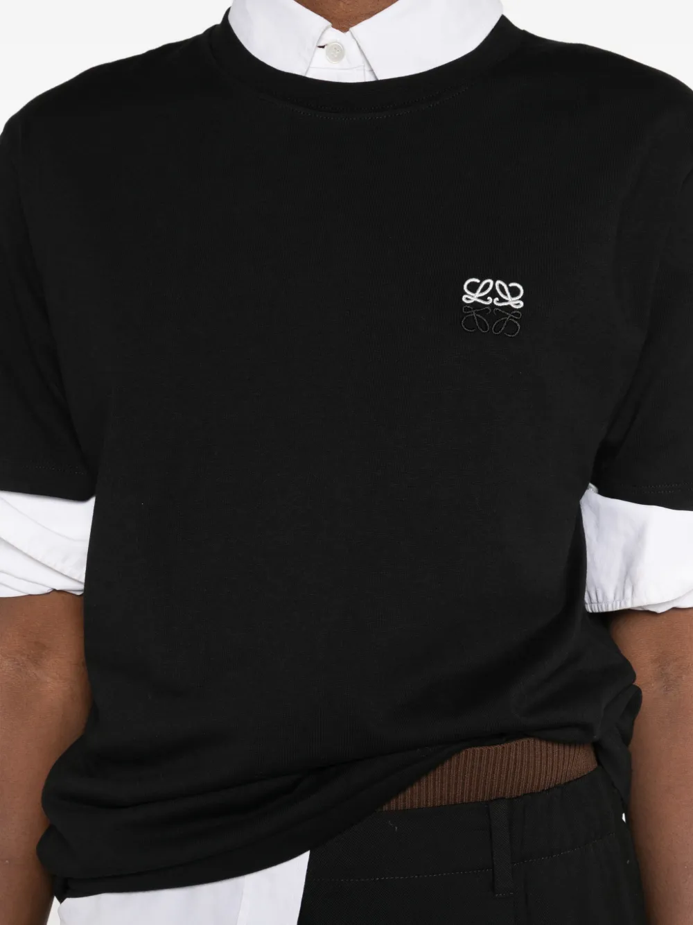LOEWE Anagram-embroidered T-shirt Zwart