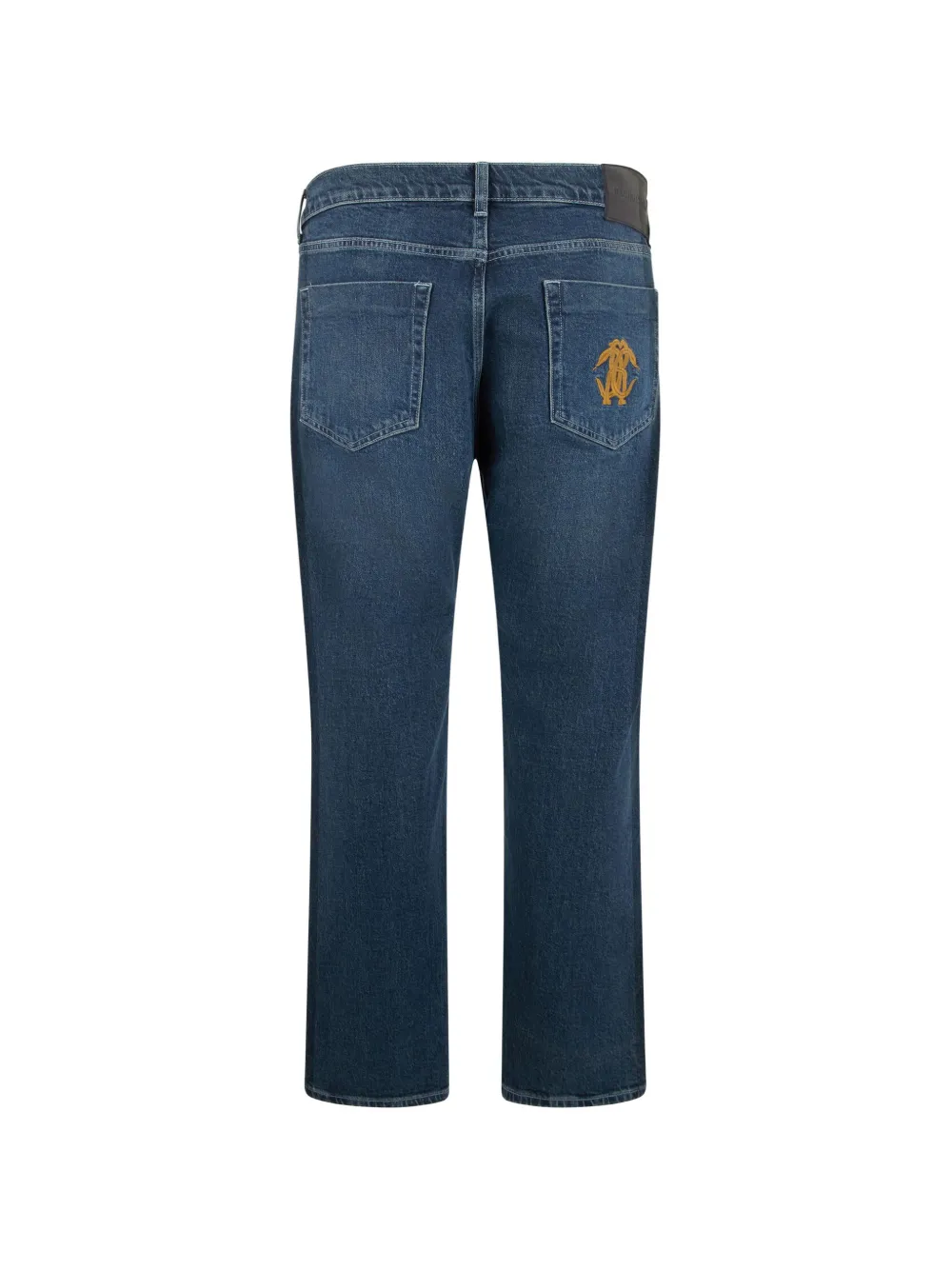 Roberto Cavalli monogram-embroidered jeans Blauw
