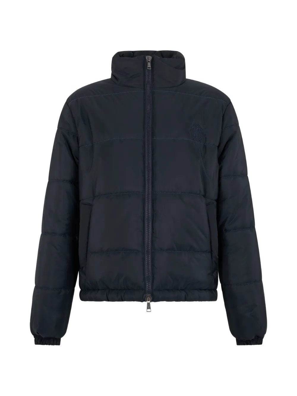 Roberto Cavalli quilted logo-embroidered jacket Blauw