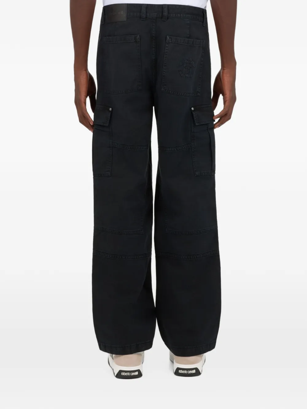 Roberto Cavalli logo-embroidered cargo pants Zwart