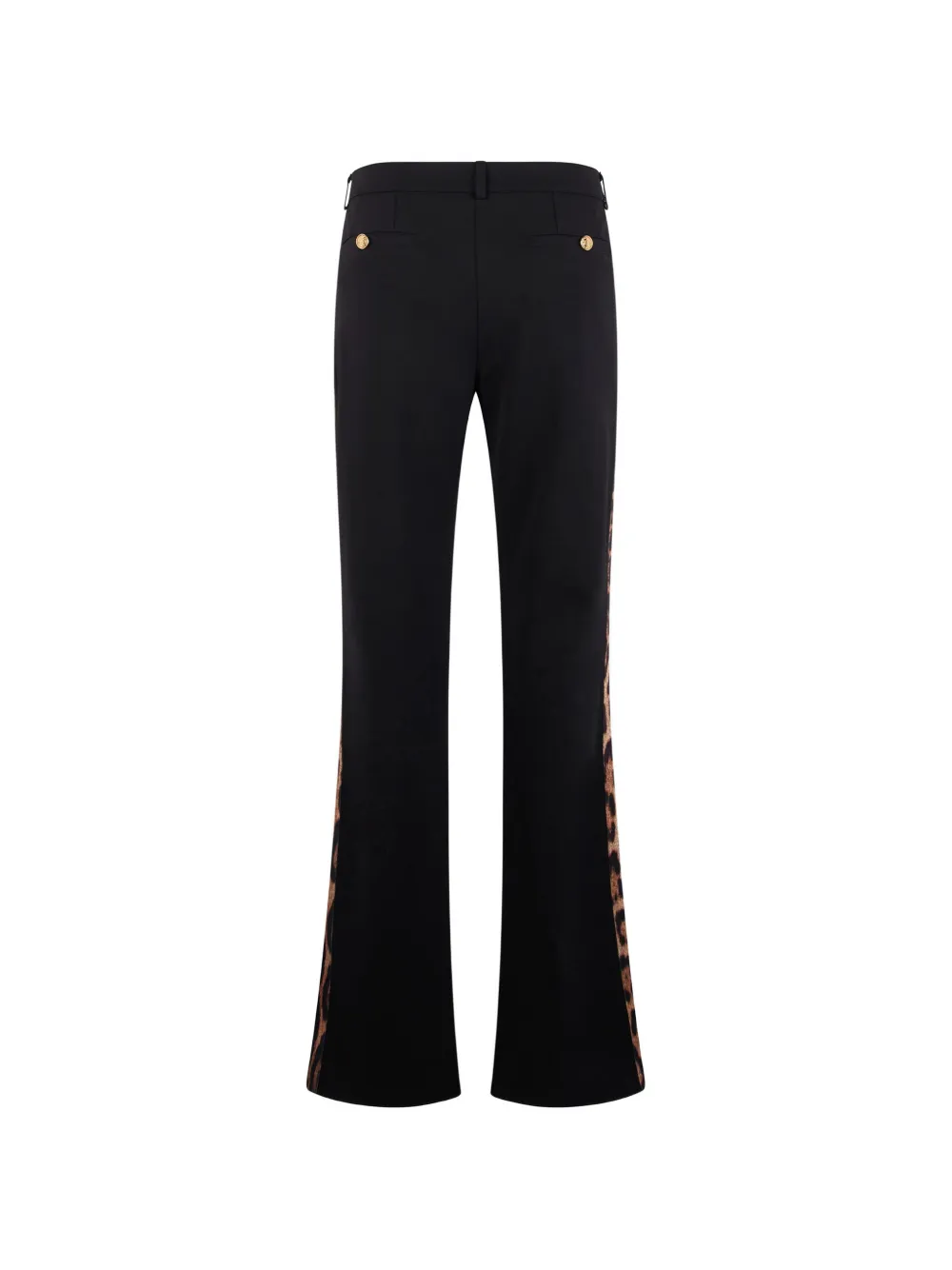 Roberto Cavalli leopard-print trim trousers Zwart