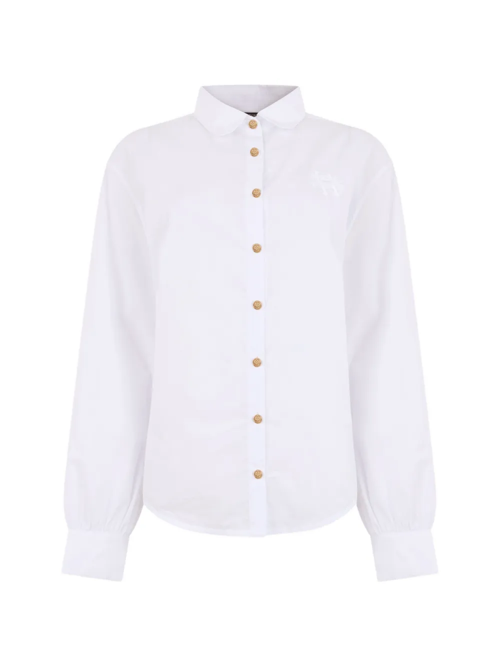 Roberto Cavalli logo-embroidered button-up shirt - Weiß