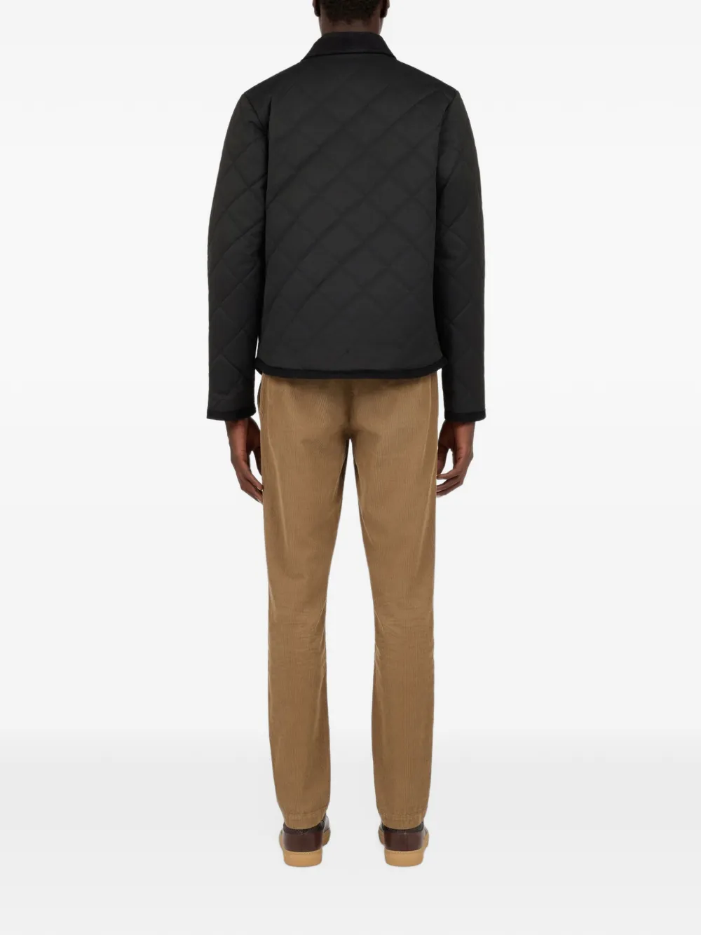 Roberto Cavalli quilted corduroy-collar jacket Zwart