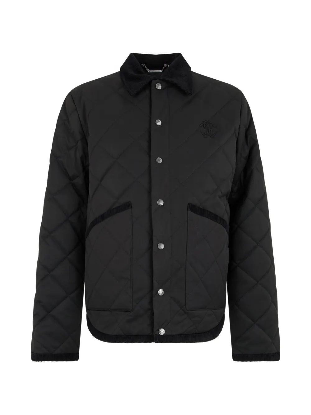 Roberto Cavalli quilted corduroy-collar jacket Zwart