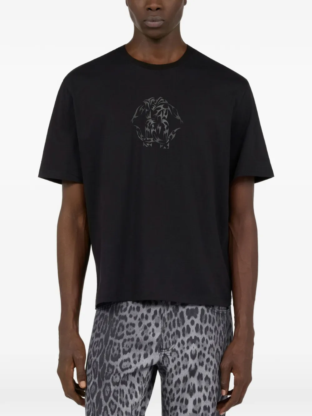 Roberto Cavalli logo-print cotton T-shirt Zwart