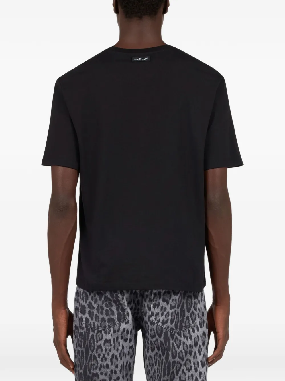 Roberto Cavalli logo-print cotton T-shirt Zwart