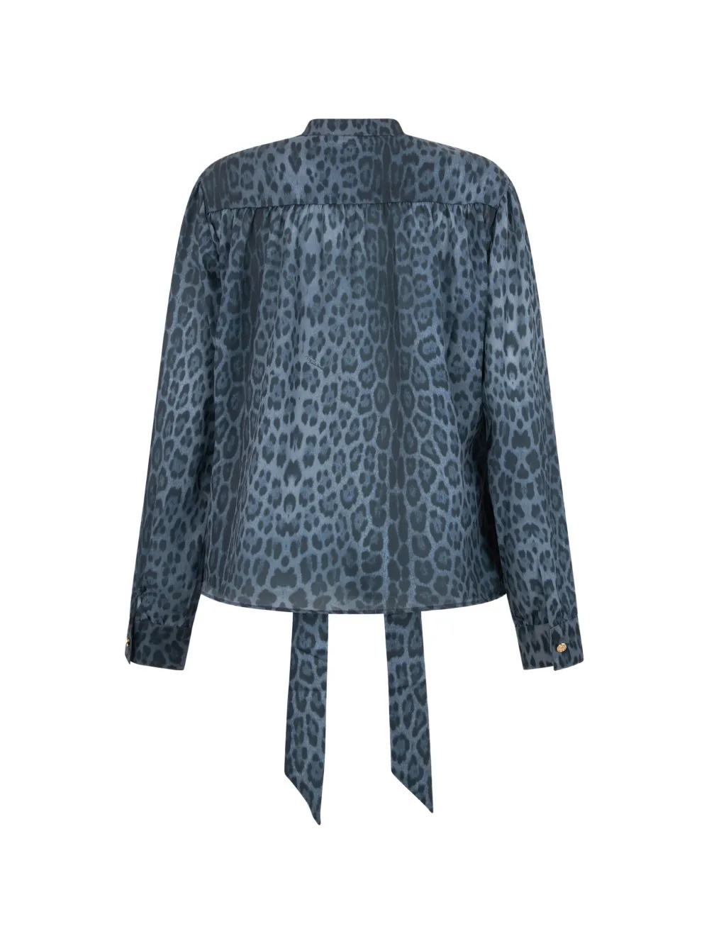 Roberto Cavalli leopard-print pussy-bow blouse Blauw
