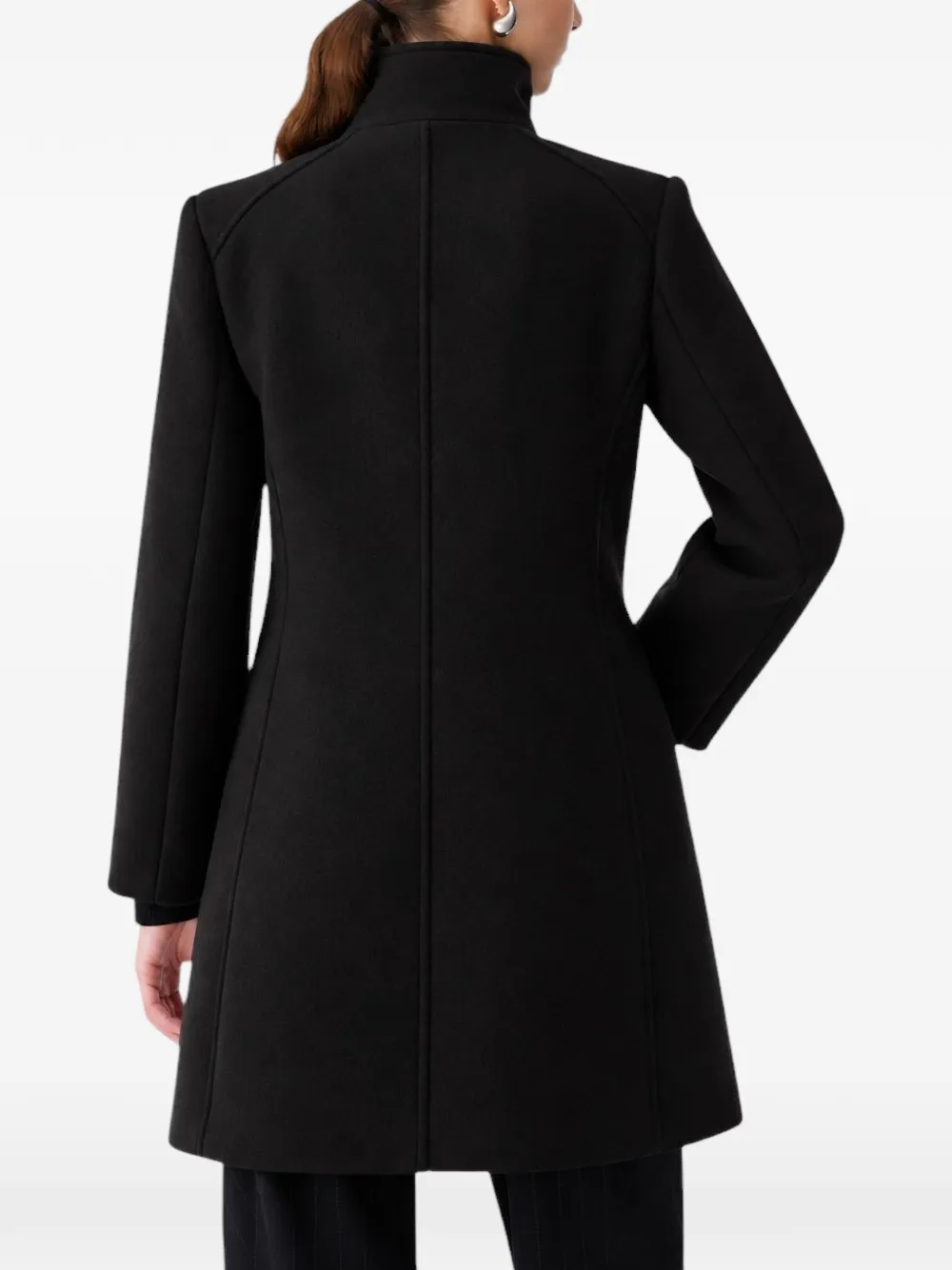LIU JO asymmetric high-neck coat Zwart
