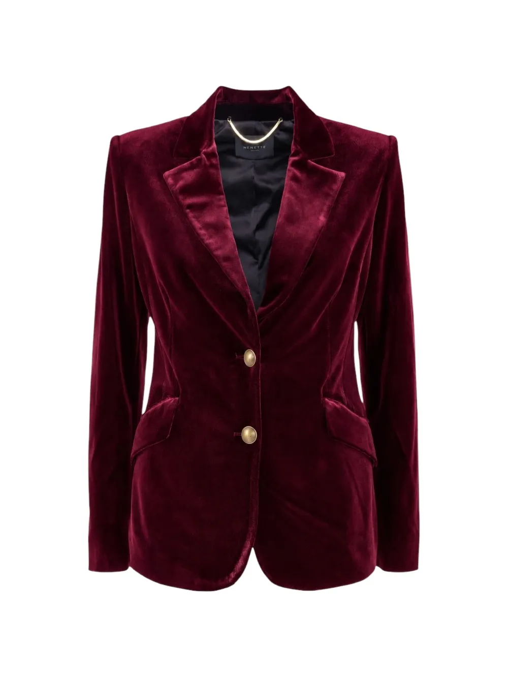 Nenette Briatico fluwelen blazer met enkele rij knopen Rood