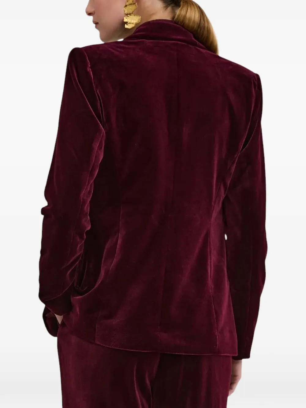 Nenette Briatico fluwelen blazer met enkele rij knopen Rood