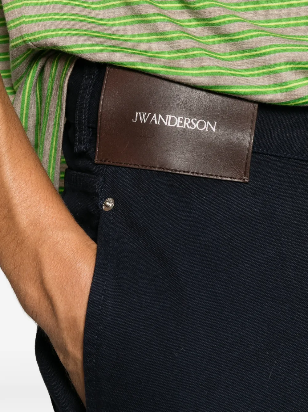 JW Anderson x Guinness twisted workwear trousers Blauw