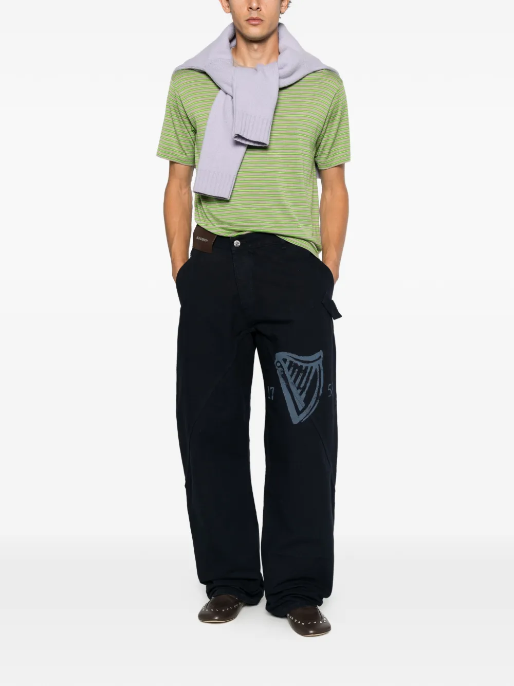 JW Anderson x Guinness twisted workwear trousers Blauw