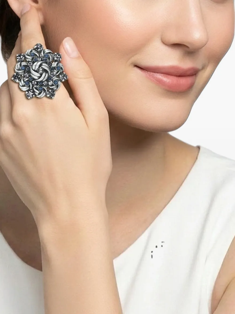 Konplott La Comtesse II crystal-knot ring - Argento