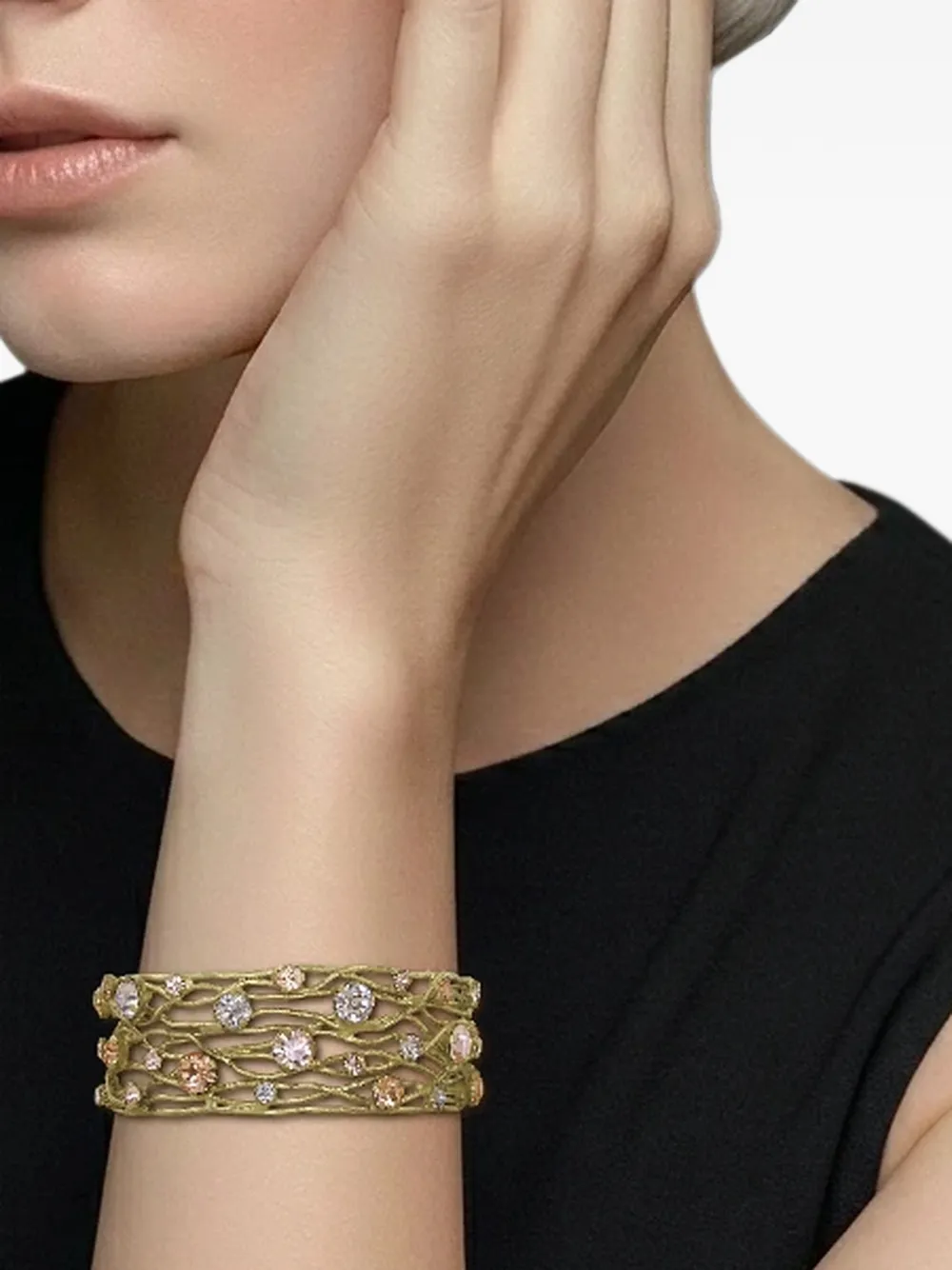 Konplott Cages crystal-embellished bangle - Oro