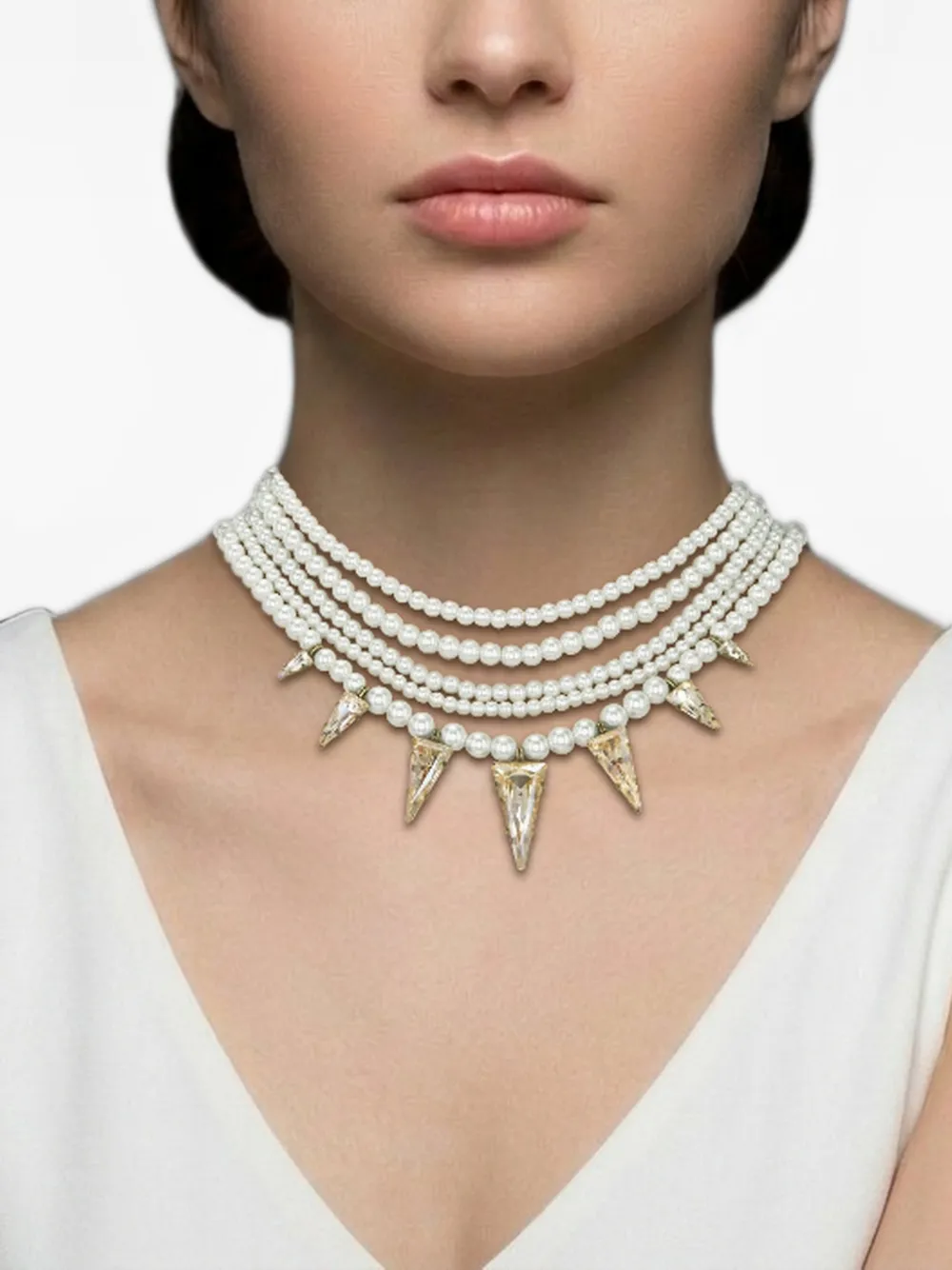 Konplott Spikes and Pearls multi-layer necklace - Bianco