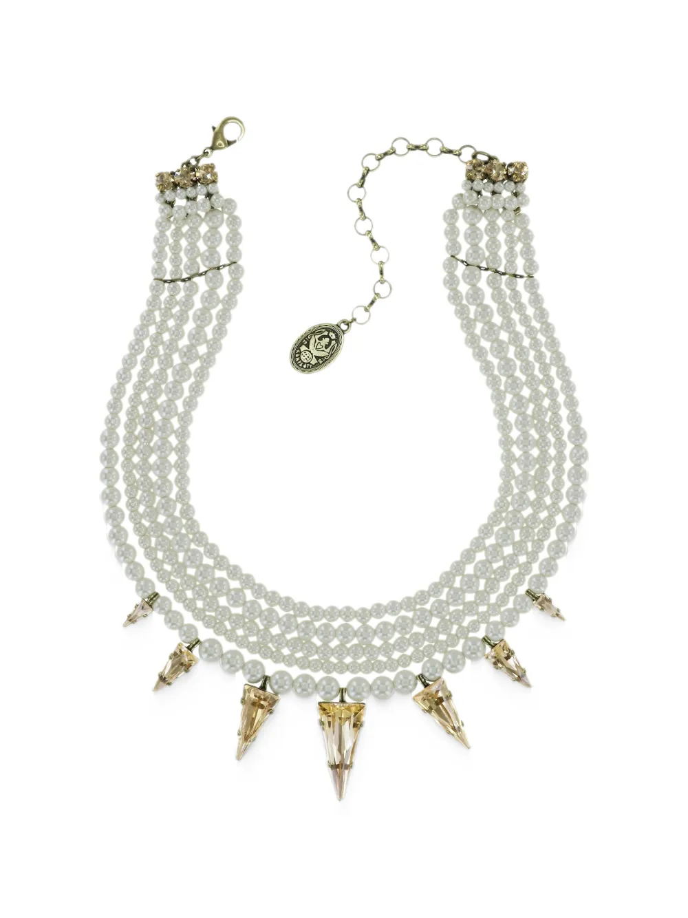 Konplott Spikes and Pearls multi-layer necklace - Bianco