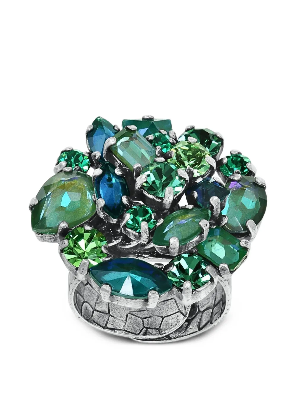 Konplott Mess to Impress crystal-cluster rings - Verde