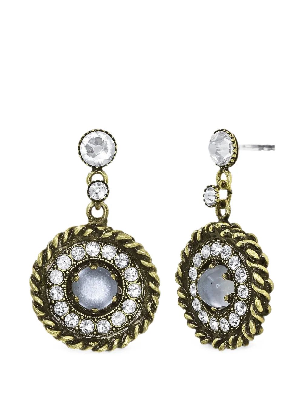 Konplott Lost and Found crystal-embellished drop earrings - Or