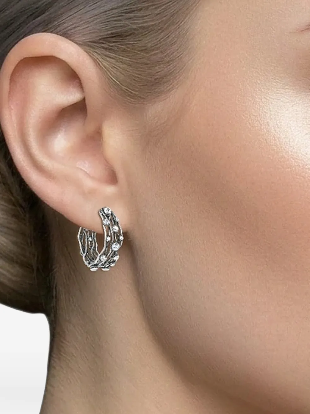 Konplott Cages crystal hoop earrings - Argent Konplott Cages crystal hoop earrings - Argent