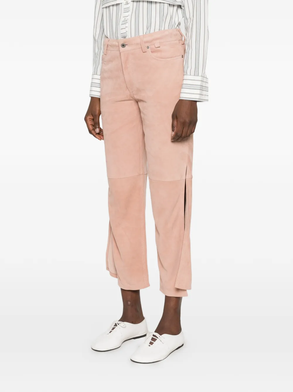 LOEWE suede goat-skin trousers Roze