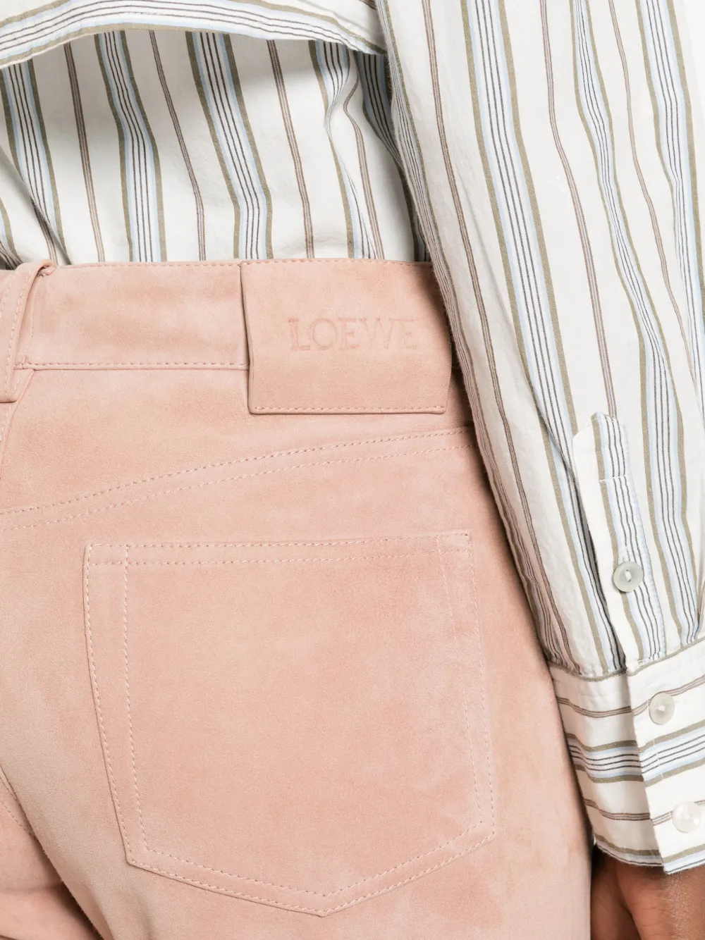 LOEWE suede goat-skin trousers Roze
