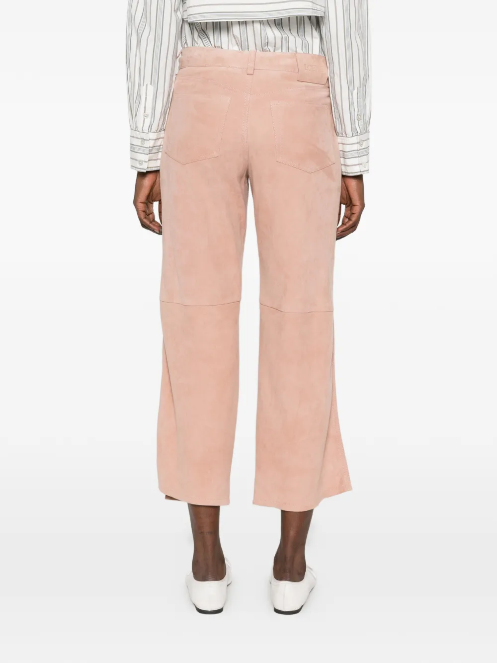 LOEWE suede goat-skin trousers Roze