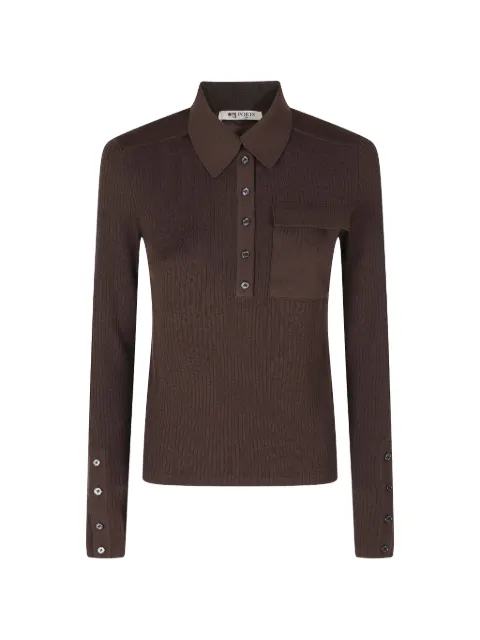 Ports 1961 ribstrikket polo-sweater
