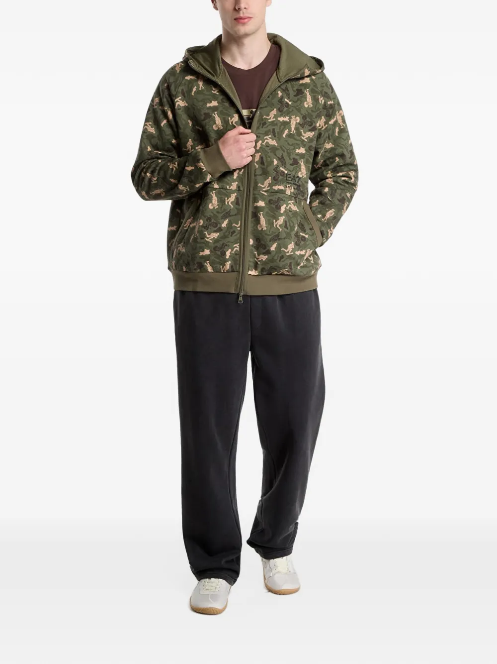 Ea7 Emporio Armani Graphic Series zip-up hoodie Groen