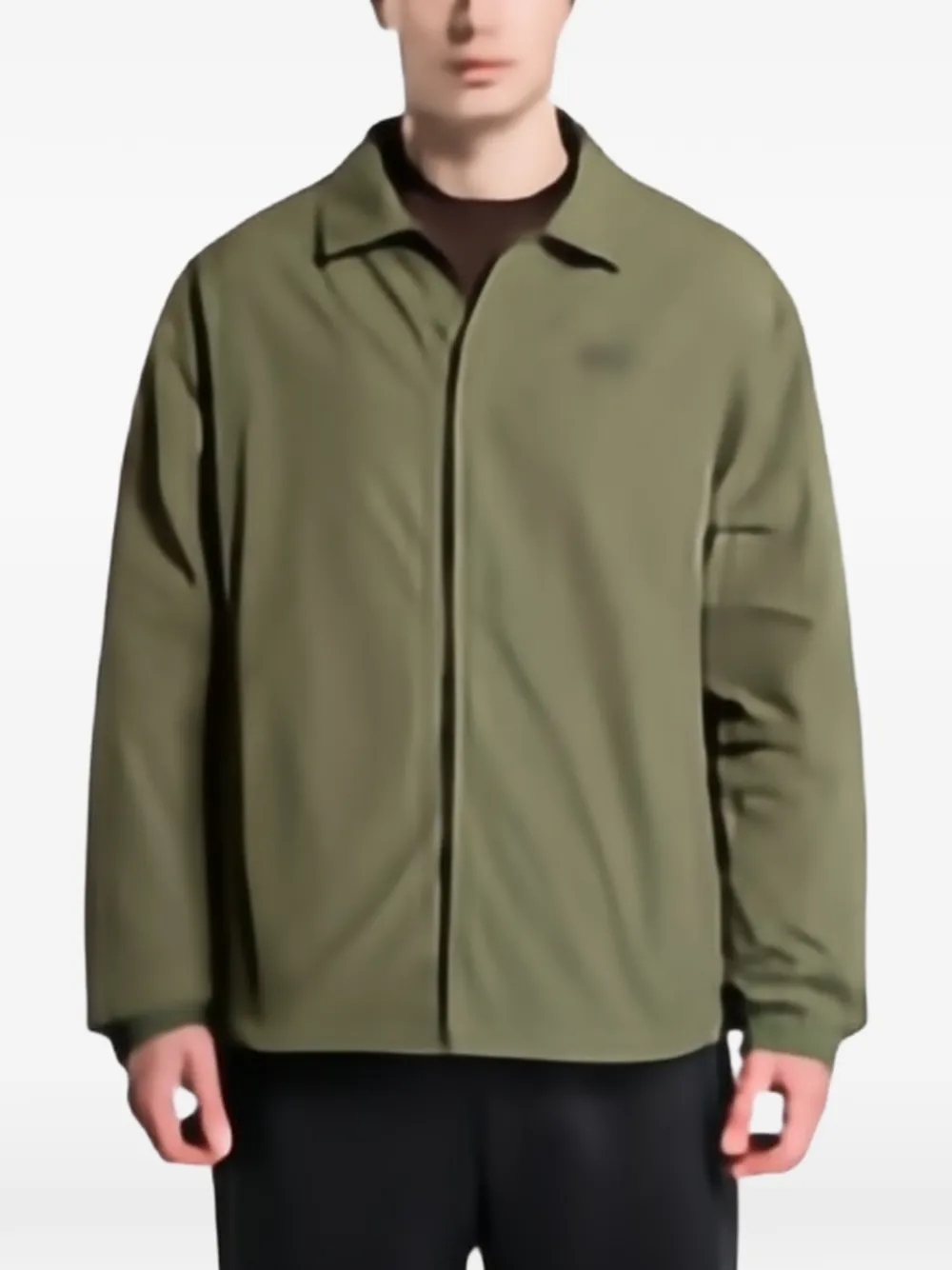 Ea7 Emporio Armani logo-print press-stud jacket Groen
