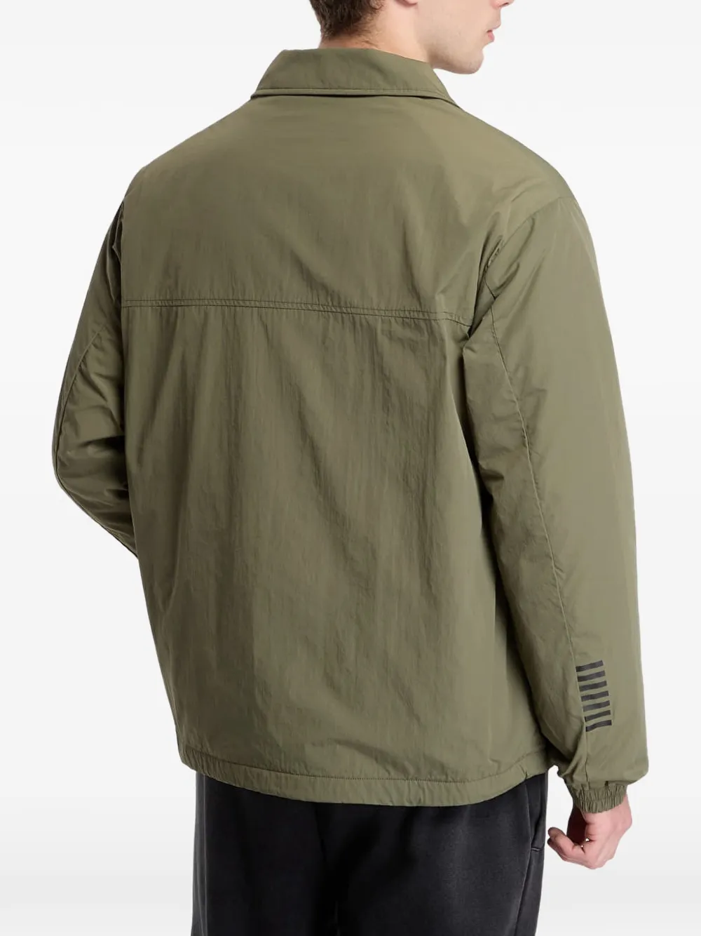Ea7 Emporio Armani logo-print press-stud jacket Groen