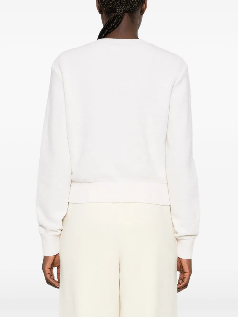 LOEWE embroidered-logo wool sweater Beige