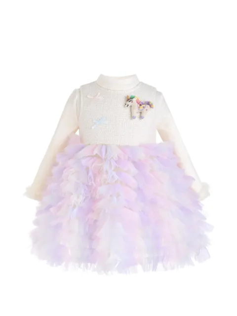Mimi Tutu ruffled unicorn-patch dress