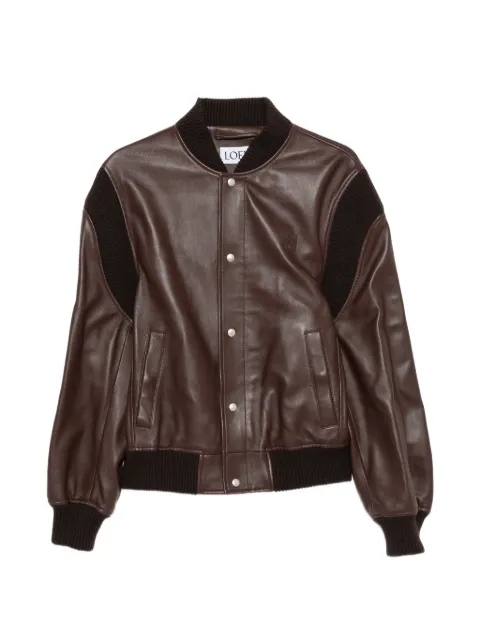 LOEWE button-down leather bomber jacket